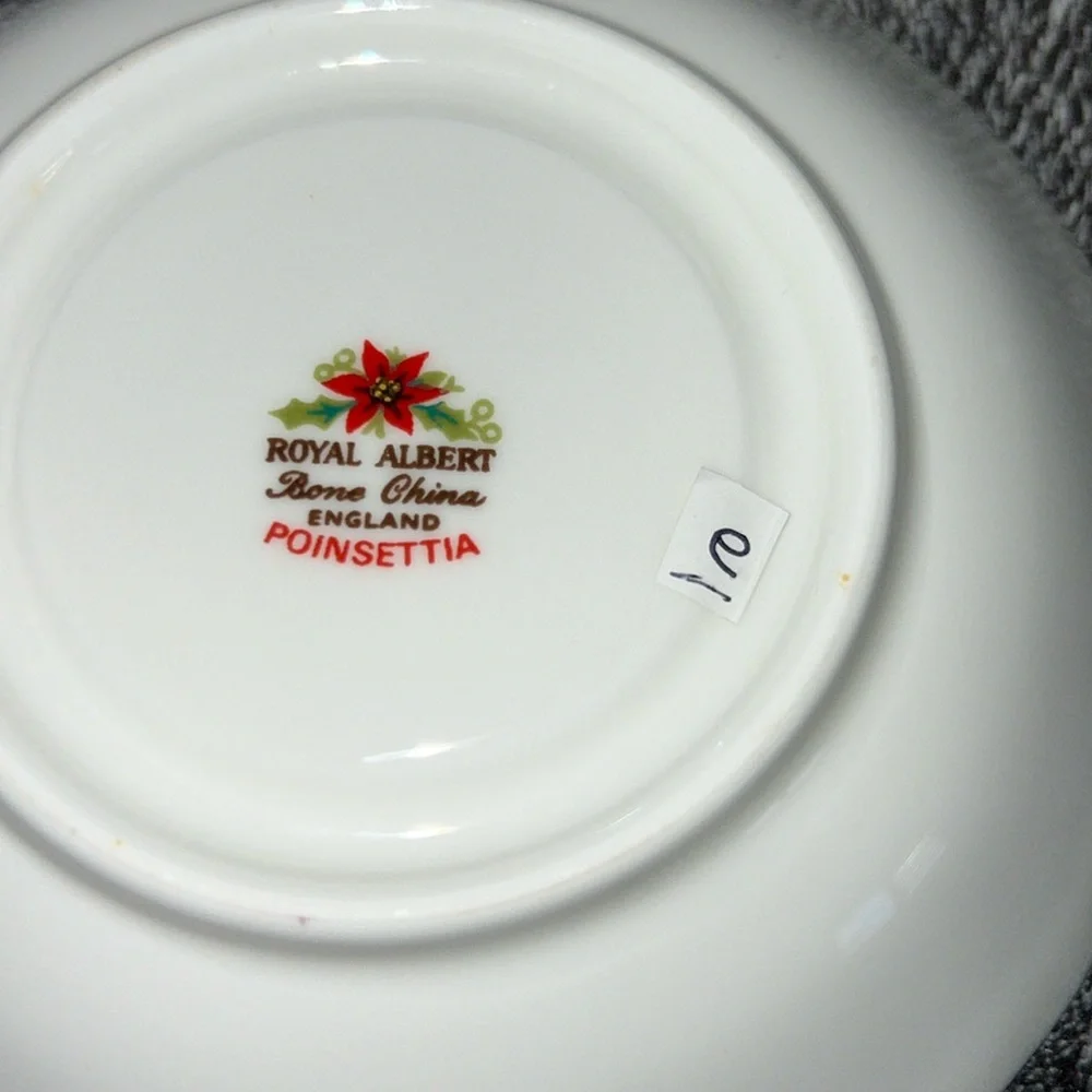 ROYAL ALBERT POINSETTIA SAUCER ONLY, BONE CHINA ENGLAND VINTAGE REPLACEMENT